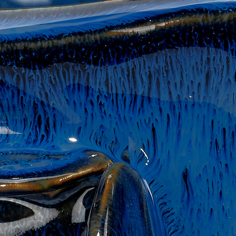 Bol décoratif en céramique fait à la main Helios, Bleu