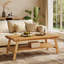 Solid Wood Pedestal Coffee Table with Storage