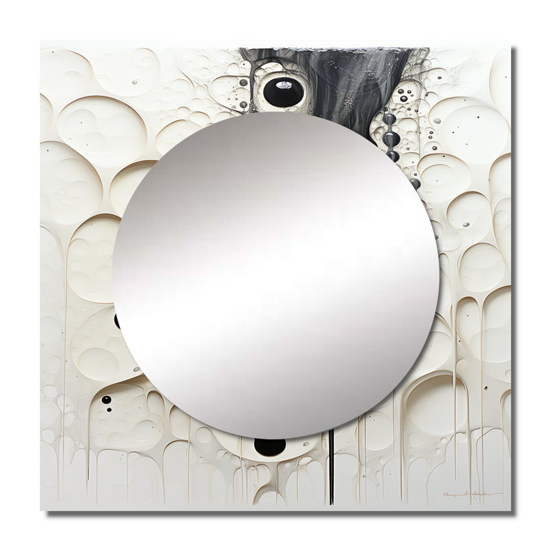 Leyona - Grand miroir carré pour décoration murale Stingray, 23 po x 23 po