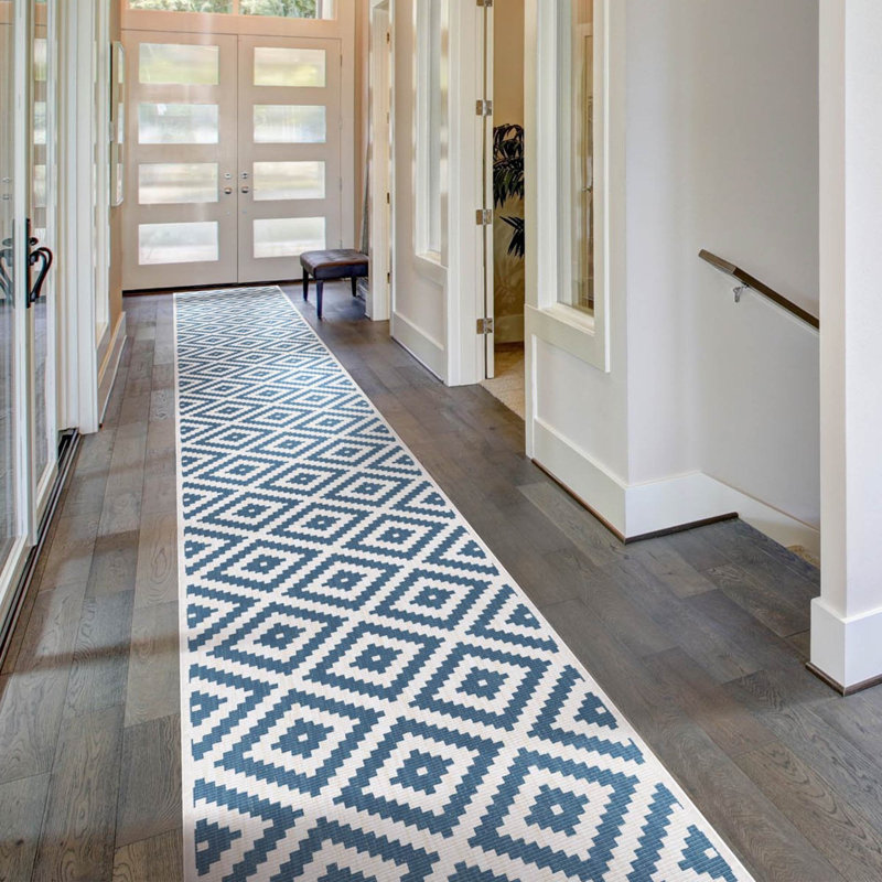Runner Geometric Flatweave Area Rug, Runner 70 x 330 cm