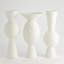High Chiseled Orb Vase-Matte White-Lg