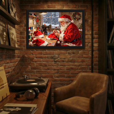 Christmas Santa Claus Sewing Workshop Christmas Scene