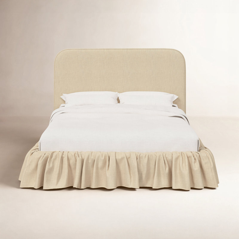 Maggie Ruffle Platform Bed, Twin, Classic Linen Linen