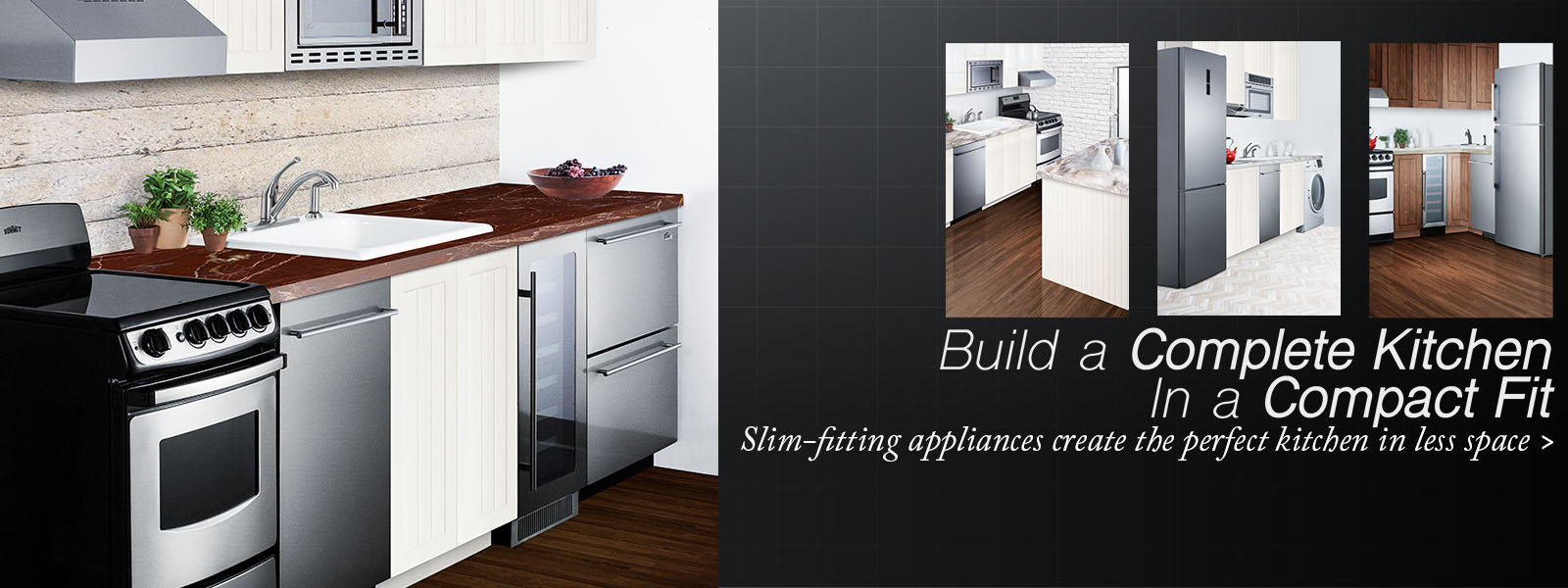 Summit Appliance 30 in. Compact Kitchen in Black