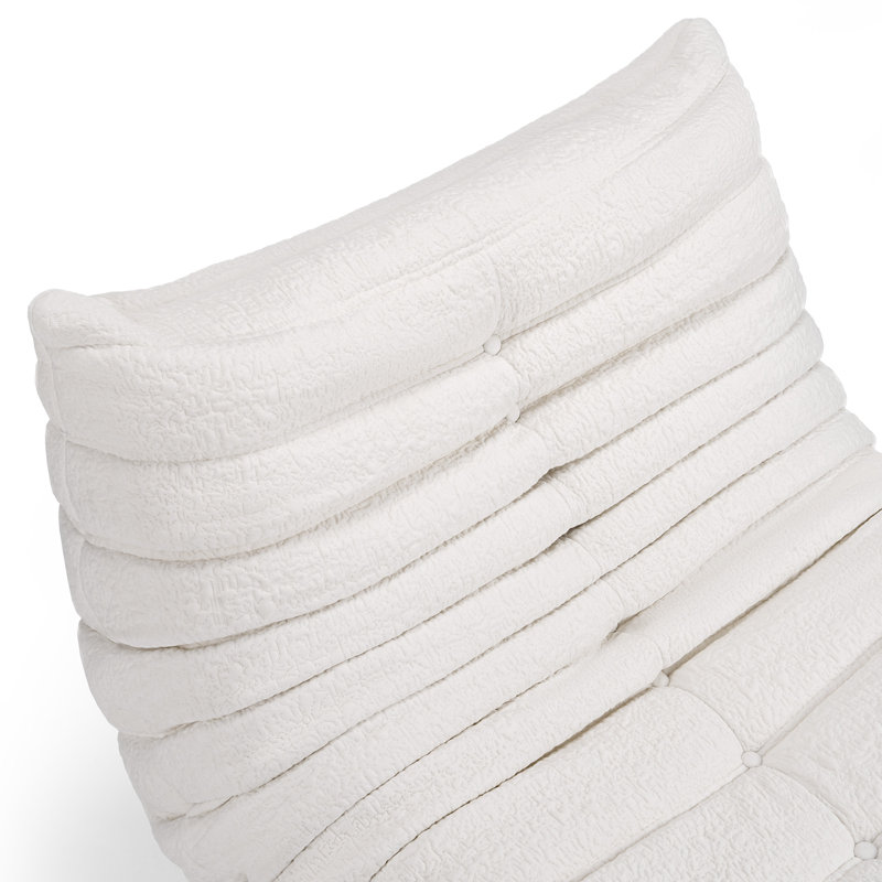 Méridienne à billes Danial, Tissu jacquard blanc