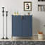 Bar à vin 2 portes avec porte-bouteilles, tablette réglable, buffet moderne, bleu | Idée de cadeau-351978949