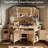 47" Boho Corner Vanity with LED Mirror & Jewelry Organizer & Charging Station