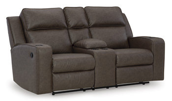Diolinda Reclining Loveseat with Console, Brown