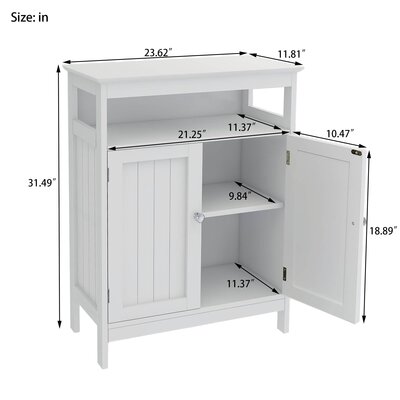 Red Barrel Studio® Idonah Freestanding Bathroom Cabinet | Wayfair