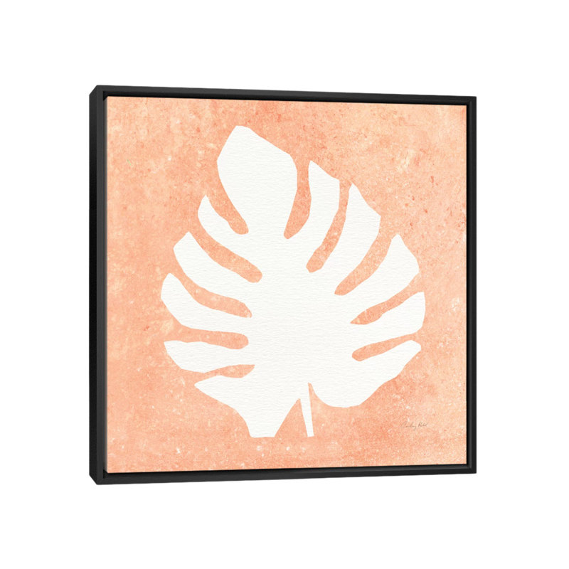« tropical fun palms silhouette ii », impression sur toile, H 18 po x l 18 po x P 1,5 po, Toile avec cadre noir, Pas de tapis