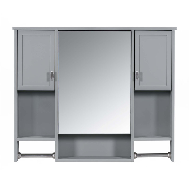 Bathroom Wall Cabinet With Mirror, Grey