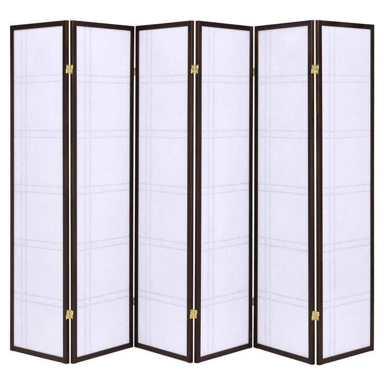 Paravent 6 panneaux à panneaux d'intimité, Espresso, 6