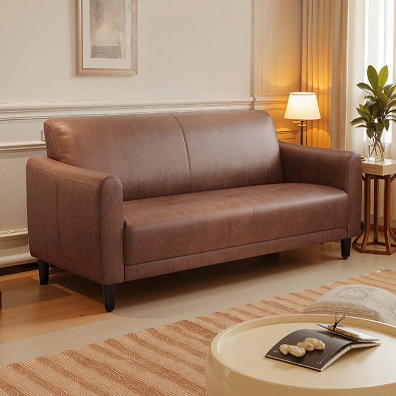 Brown Genuine Leather Standard Sofa cushion Loveseat, 31.5" H x 66.93" W x 29.53" D
