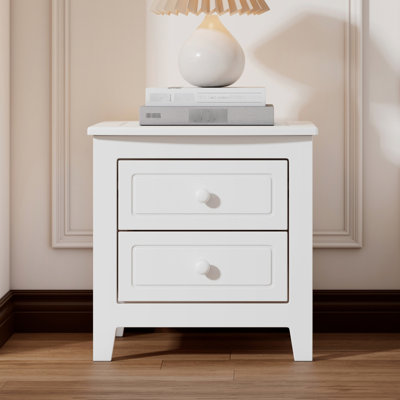 2 Nightstand For Bedroom, Mid Century Retro Flavour. White Elegant Style. Construction Material. Plentiful Storage Capacity. Easy Assembly Steps. 19.3"l X 15.6"d 19.7"h Appeal. Classic Look. Space.