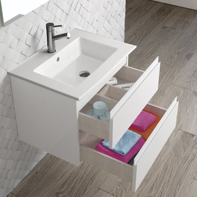 Armoire-lavabo 24 po avec lavabo brillant Toscana DAX Pasadena