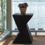 Table d'appoint moderne à motif géométrique noir, table à piédestal abstrait noir