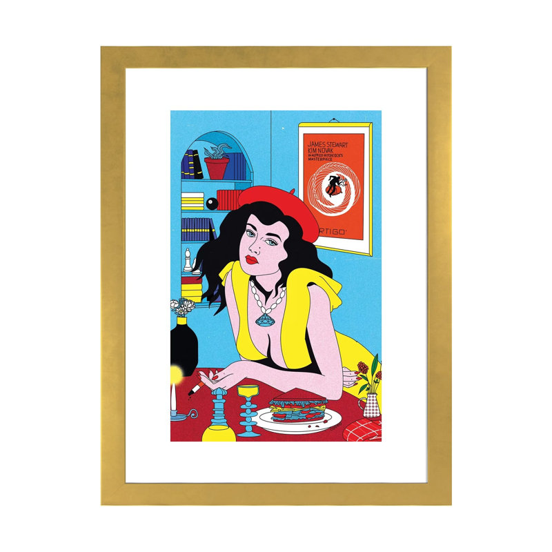 Lunch by Cosmo - Print, 24" H x 16" W x 1" D, White, Gold Paper