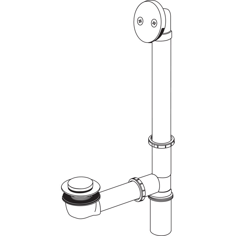 Drain de baignoire 1,63 "avec trop-plein, Acier inoxydable Brilliance