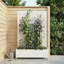 Lit de jardin en métal avec treillis et roues H 6 pi x l 4 pi - blanc-1582652969