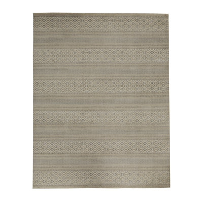 Tapis beige noué à la main de haute qualité