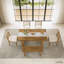 6-Piece Farmhouse Dining Set for 6, Kitchen & Dining Room Sets with Solid Wood Legs and Frame, Ergonomic Dual-Style Chairs, Ideal for Kitchen & Dining Room (Beige )-1836992961