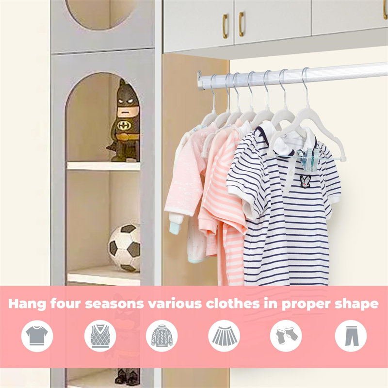 Bairiki Velvet Hangers With Clips, White