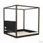 Lit plateforme à baldaquin en bois avec tête de lit tapissier-1464521541-1464521543