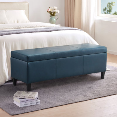 Faux Leather Upholstered Bench with Flip Top