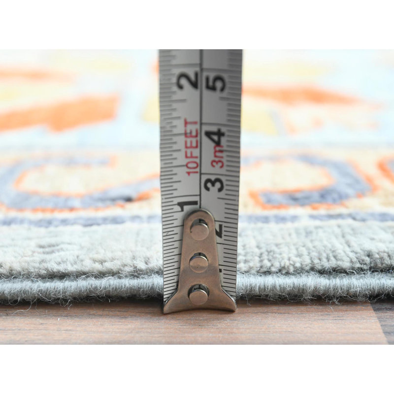 10'x13'7" Grey Hand Knotted Armenian Inspired Design 200 KPSI Wool Rug 0A82C27B86EC46A1AF50C6EC822DEE0C
