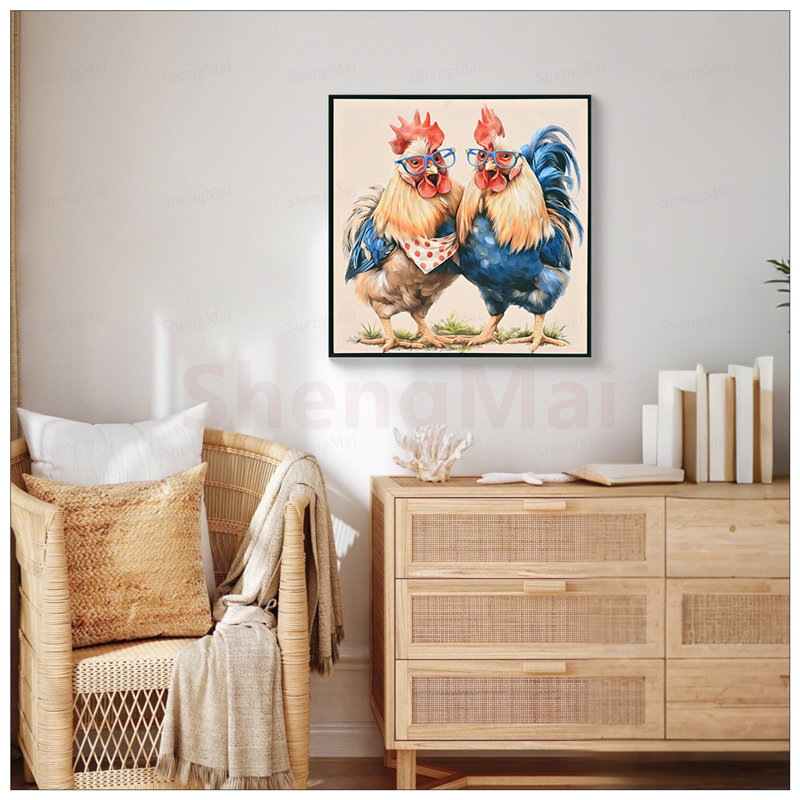 «Farmhouse Rooster Wall Art», photos de poulets rustiques pour décor de ferme champêtre, impressions sur toile encadrées pour différentes pièces