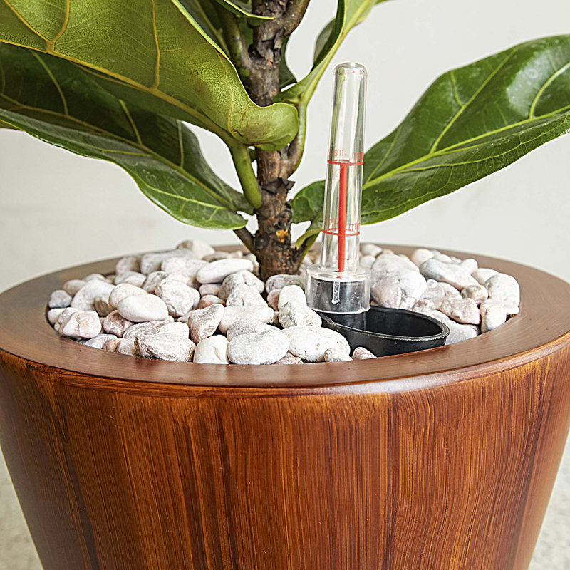 2-Pack 10 in. Plastic Self-watering Planter Pot, Dark Brown