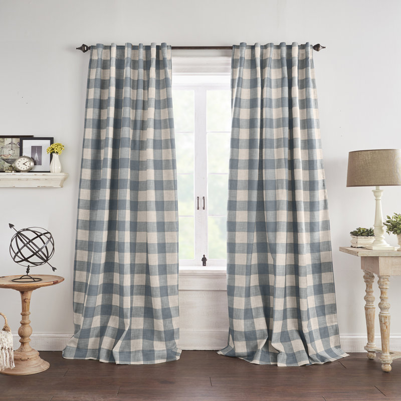 Threadmade Grainger Rod Pocket Back Tab Window Curtain, Chambray - 52"W x 84"L, Chambray, 52" W x 84" L
