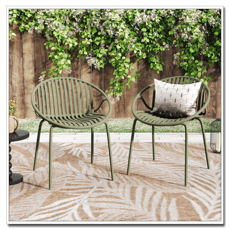 Chaises empilables d'extérieur pour patio, Vert