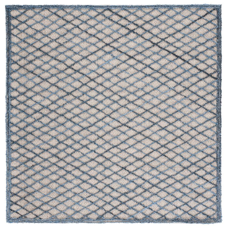 Tapis gris touffeté à la main Goodell, Carré de 6 pi