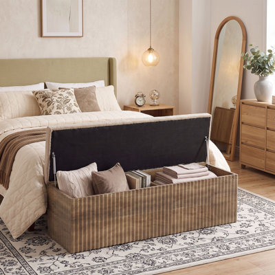 63" Upholstered End of Bed Storage Bench