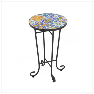Table d'appoint de patio, colorée et noire