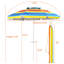 Multicolore parasol de plage portatif 7,2 pi