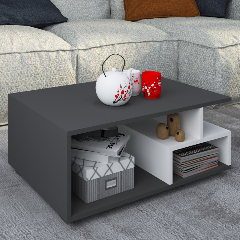 Razny Coffee Table with Storage, Grey/Brown/Blue