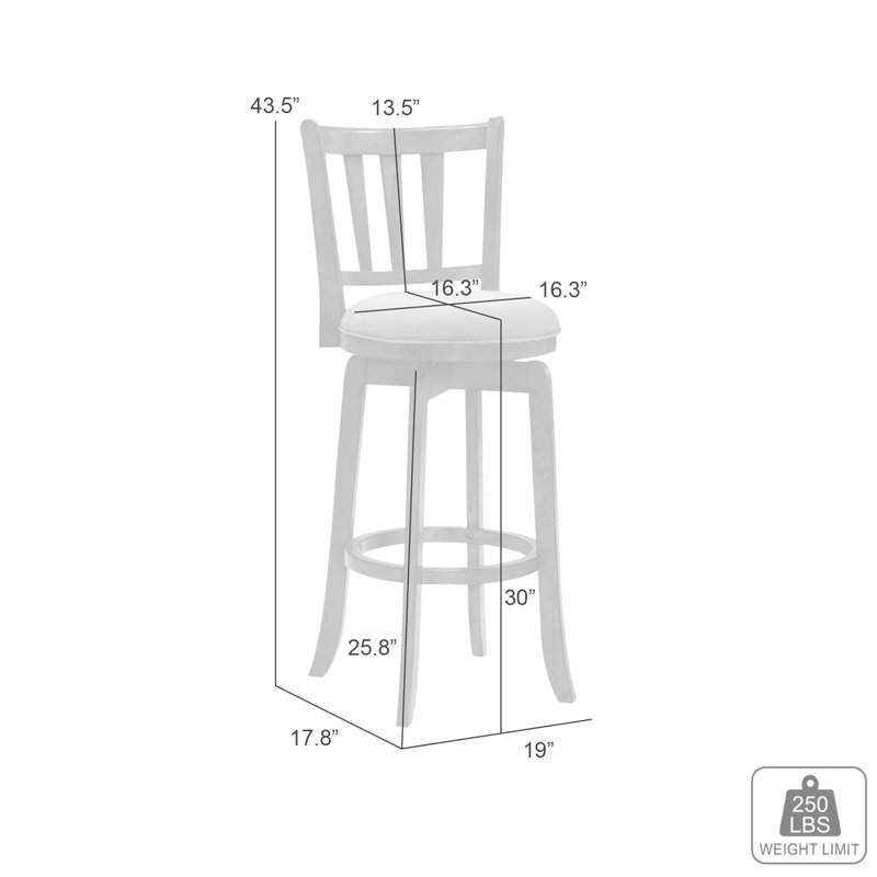 Tabouret de bar Wren Modern Farmhouse, Gris statique, 3, Tabouret de bar (siège d'une hauteur de 30,25 po)
