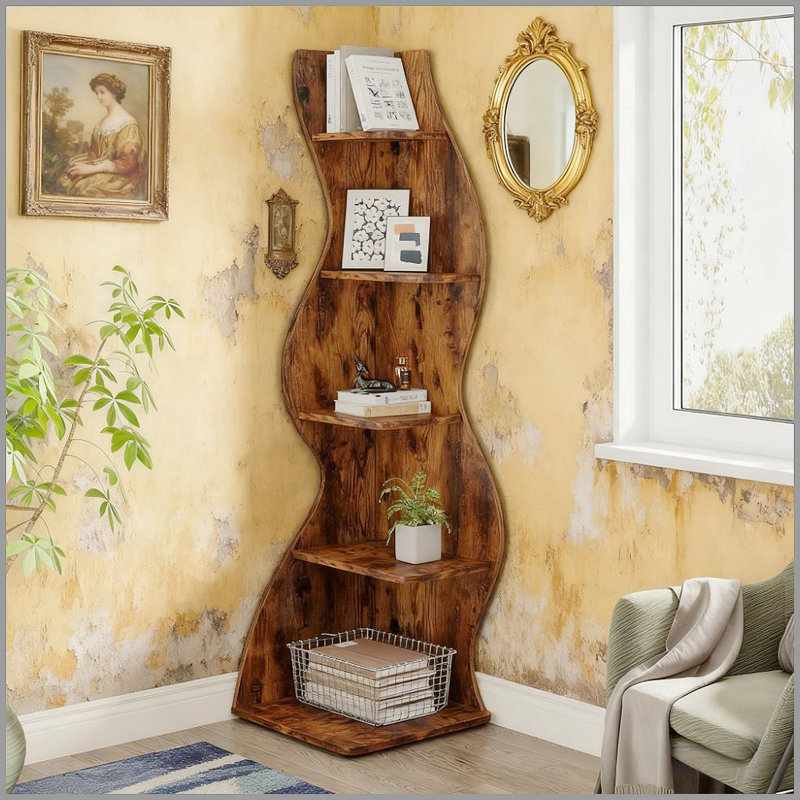 Support pour plante à 5 niveaux, 70.47" H x 19.69" W x 18.9" D, Orange