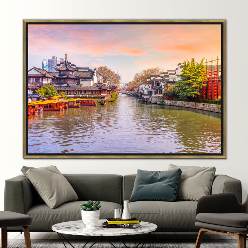 Print on Canvas, 25 cm H x 35 cm W, Gold Floater Framed