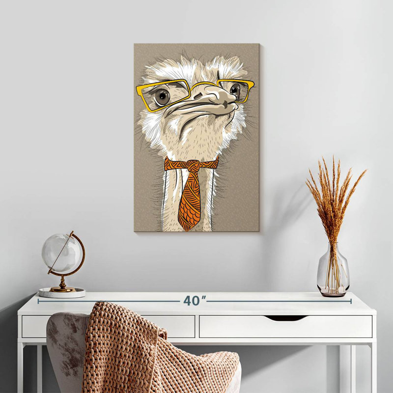 Brampt Nerdy Ostrich, 24" H x 16" W