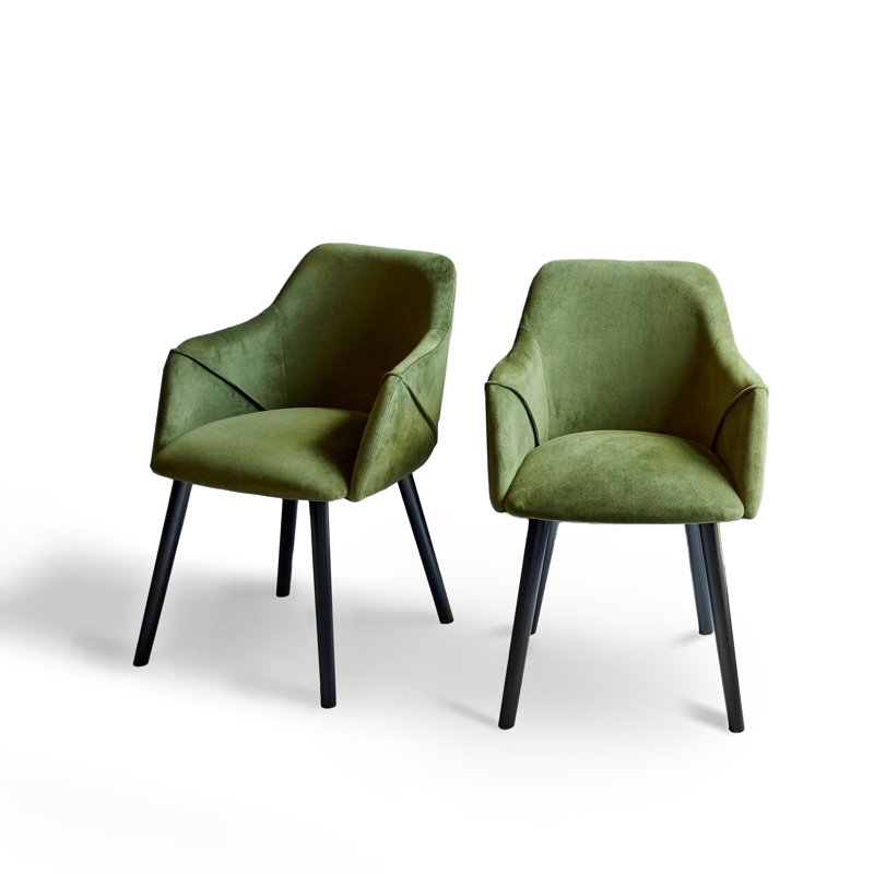 Aggarwal  Upholstered Dining Chairs, Grey, Black Oak