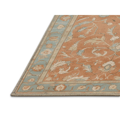 Machine Washable Tabriz Brown Area Rug