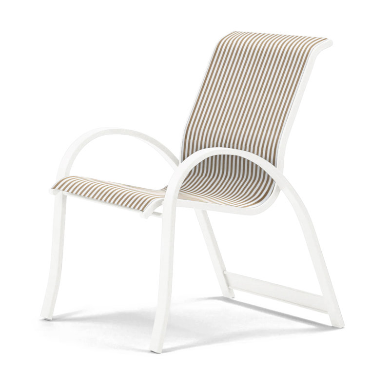 Fauteuil de salle à manger empilable Hiraku, Brun clair, Blanc