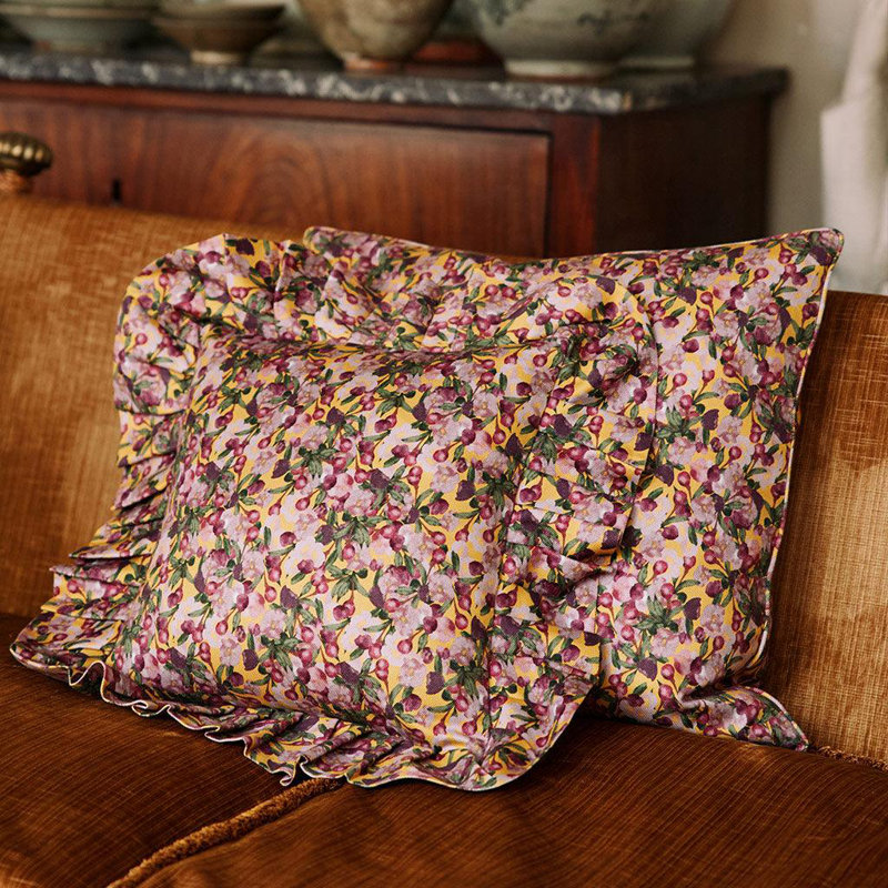 Square Pillow Cover Romance is Dead, Yellow