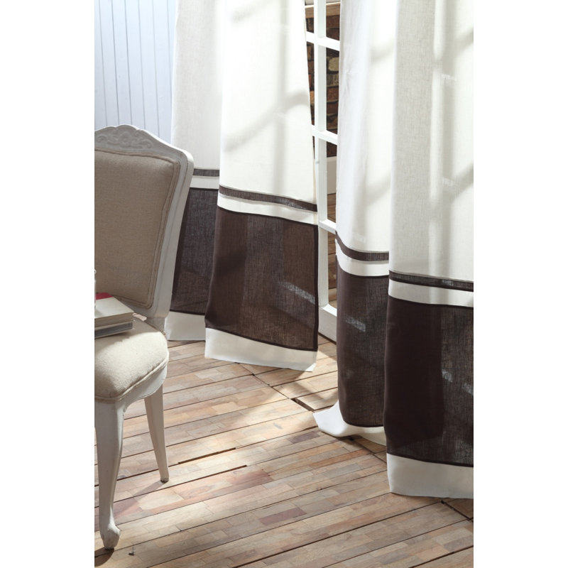 Arianna Semi Sheer Curtain, Charcoal Brown, 50" W x 120" L