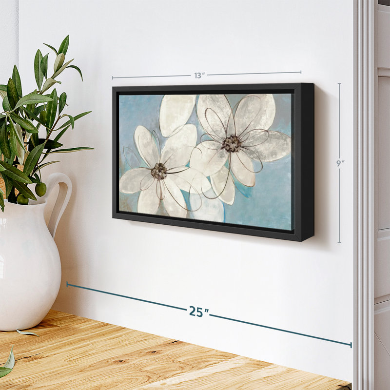Impression sur toile bleue et neutre, H 9 po x l 13 po