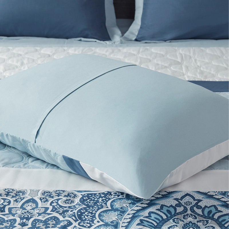 Cal King 8 Piece  Comforter Set, Cal King Comforter + 7 Additional Pieces, Blue
