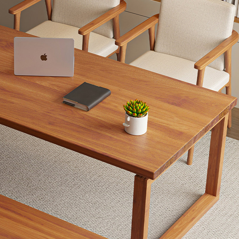 Table de salle à manger rectangulaire en bois de noyer, H 29,53 po x L 86,61 po x l 35,43 po
